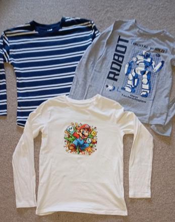 Tričká s dlhým rukávom 3 ks, sinsay,134