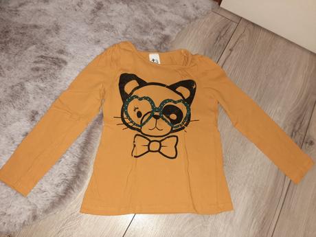 Horčicové tričko s mačičkou, c&a,122