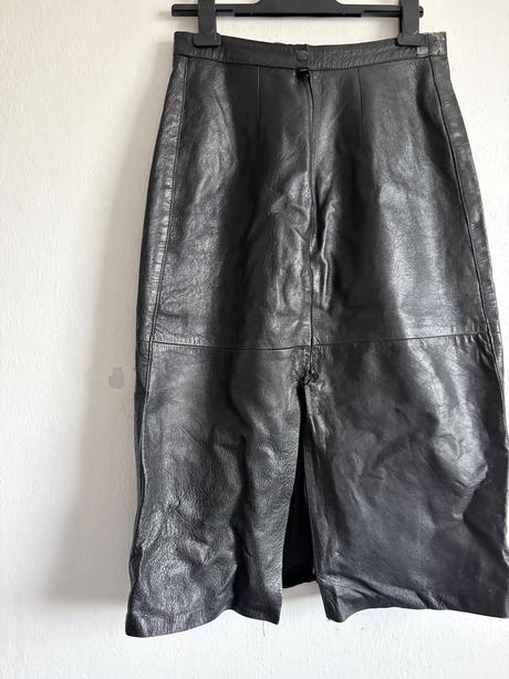 Vintage talianska kozena sukna prava koza midisukn, 38