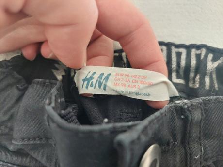 Čierne rockové nohavice zn.hm veľ.98, h&m,98