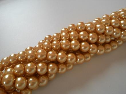 Perličky sklenené 10 mm zlaté, 