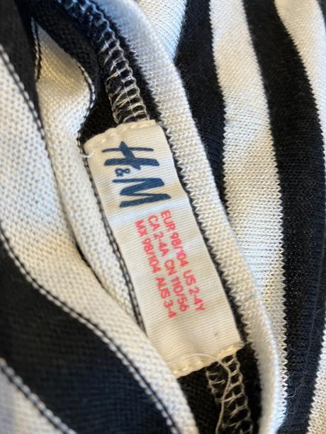 Dievčenský pásikavý sveter s nápisom h&m (2-4 r.), h&m,98