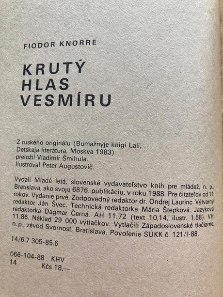 Krutý hlas vesmíru fiodor knorre (1988),
