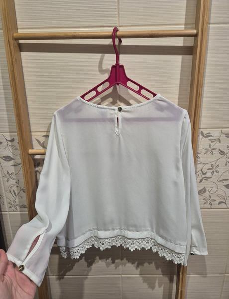Biela dievčenská blúzka + svetrík, zara,140