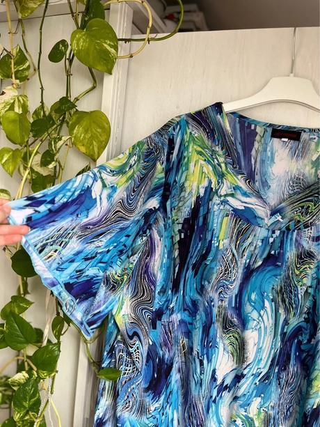 Modrá blúzka s krátkym rukávom, 5xl