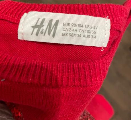 Pulover s flitrovým srdiečkom, h&m,104