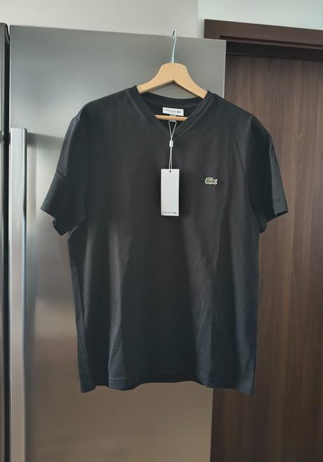 Lacoste čierne pánske bavlnené tričko m, lacoste,m
