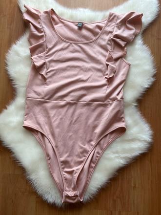 Bledoružové body s volánmi, xl