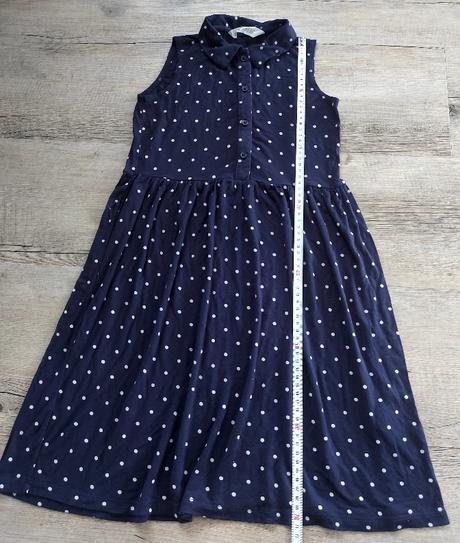 Tmavomodré bodkované šaty, h&m,122