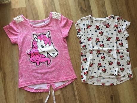 Tricko s jednorozcom + zadarmo tricko s minnie, h&m,104