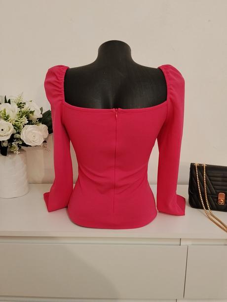 Hot pink elegantný top shein, 34 / xs