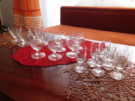 Likérové sklenené poháre, 