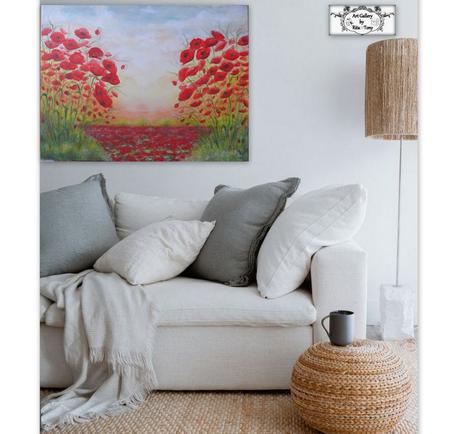 Maľba "červené maky",