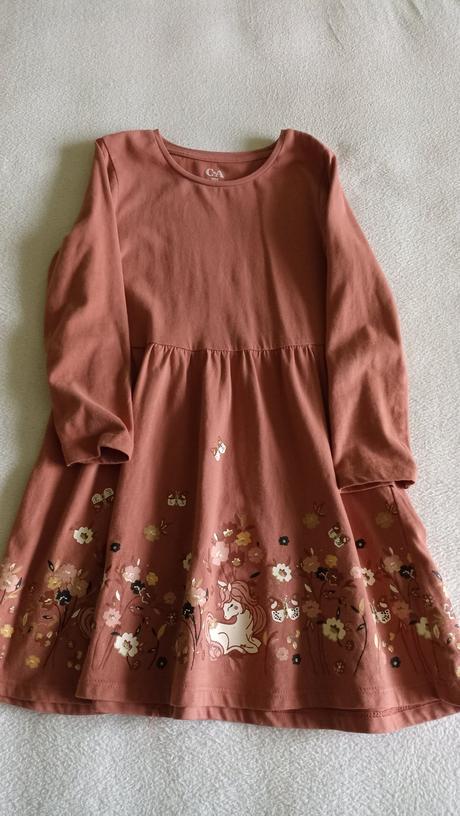 3x šaty s dlhým rukávom c&a veľ.116, c&a,116