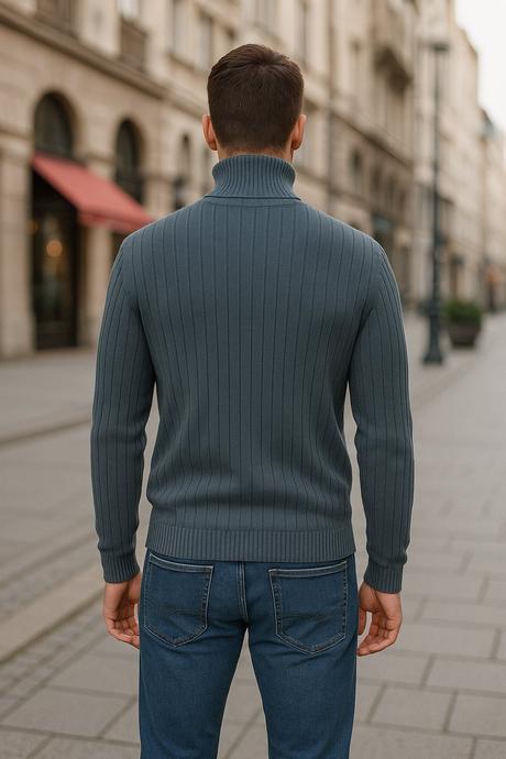 Pánsky rebrovaný rolák hrejivý pulóver, l / m / xl / xxl / xxxl