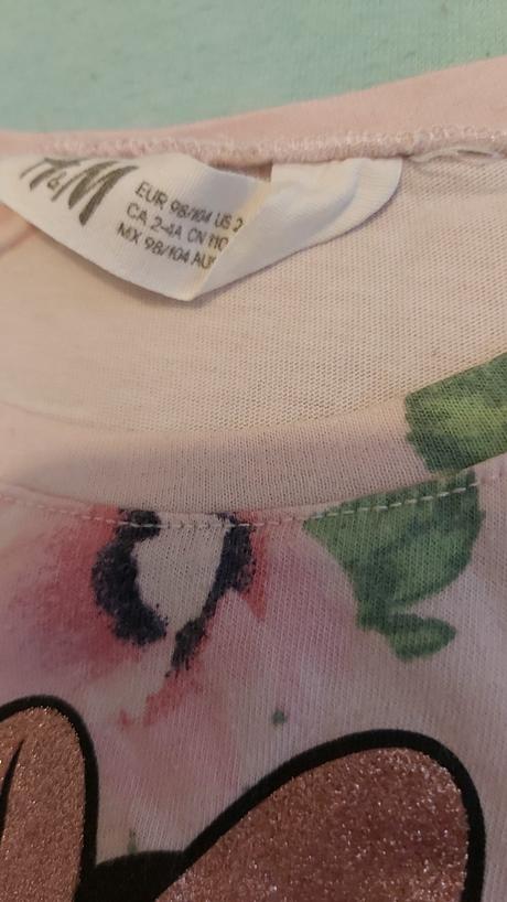 Letné tričko ruža minnie h&m 98/104, h&m,98
