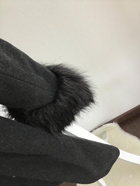 Vlnený kabát s kašmírom a kozusinkou 38, 38