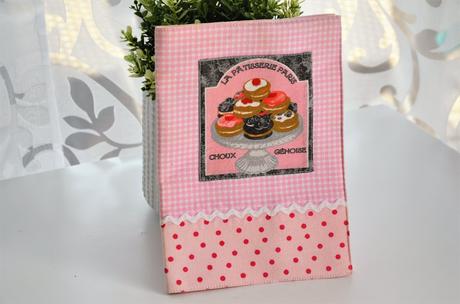 Textilný obal na kuchársku knihu, 