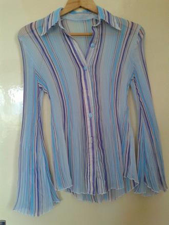 Plysovaná priesvitná blúzka, 38