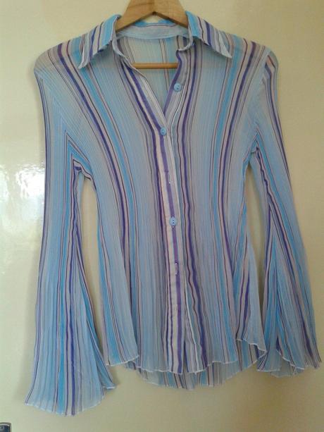 Plysovaná priesvitná blúzka, 38