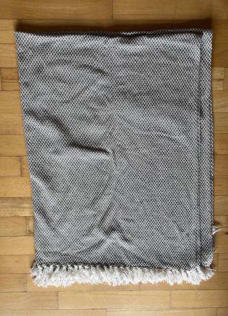 Modro - biela vzorovaná bavlnená deka, jysk,