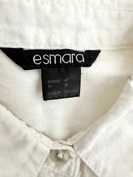 Biela ľanová a bavlnená košeľa esmara veľkosť 34 (, esmara,xs