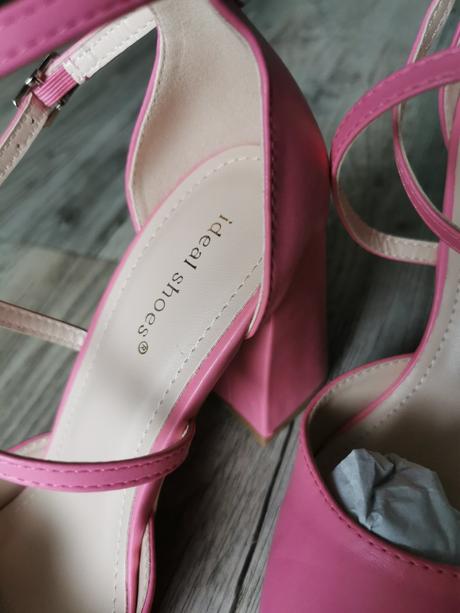 Ideal fuchsiové ružové lodičky na hrubom podpätku, 36