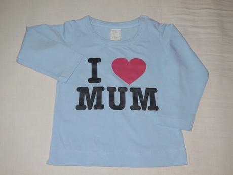 Nenosené tričko i love mum, h&m,86