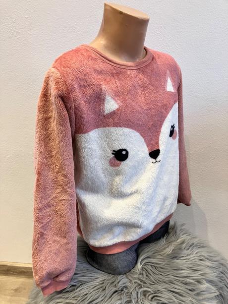Dievčenská huňatá mikina líška (122), h&m,122