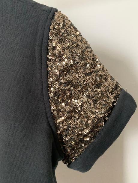 Bavlnene mikinove tricko s flitrami, m