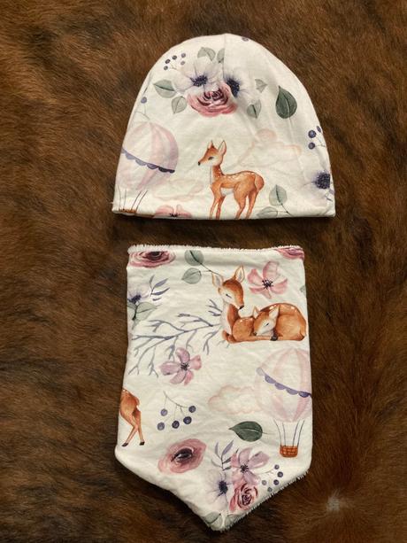 Ciapka s nákrčníkom handmade zateplene, 98