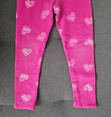 Jemne zateplené legínky so srdiečkami 104 zadarmo, f&f,104