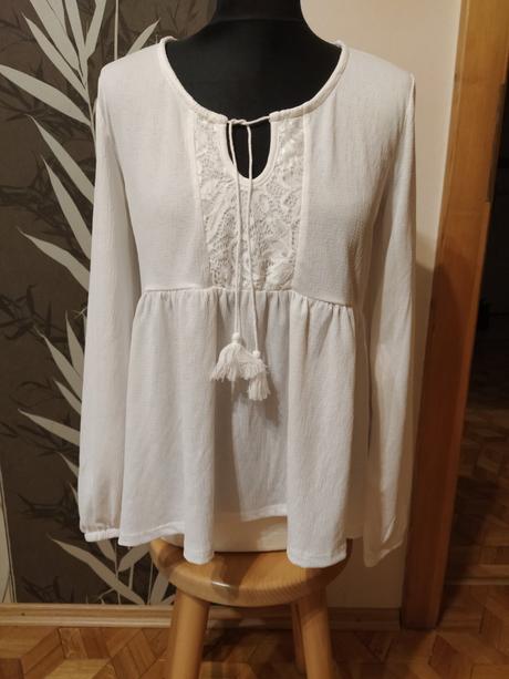 Biela blúzka s volanom xs-s, sinsay,xs