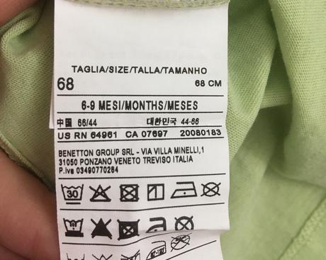 Tričko s mačičkou, benetton,68