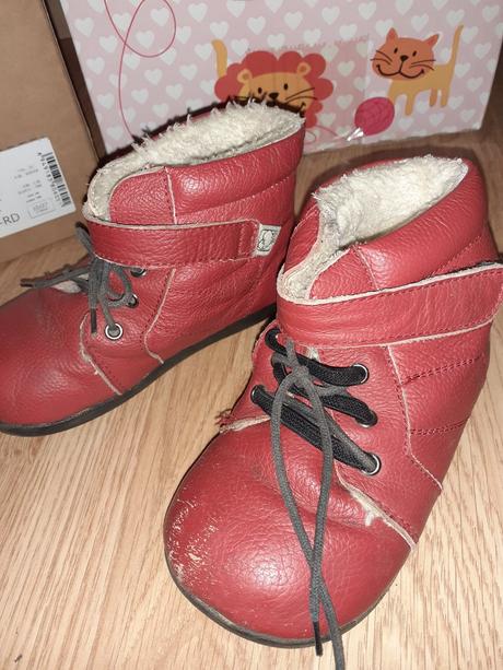 Kožené barefoot čizmičky little blue lamb s ovčím, little blue lamb,27