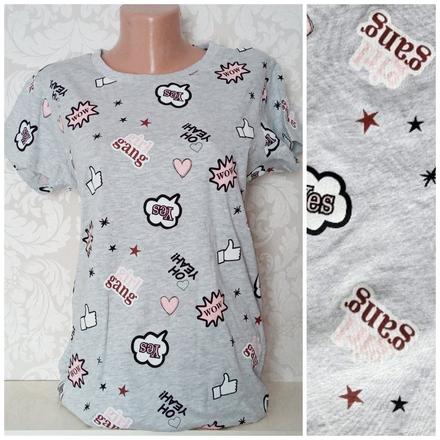 Dámske sivé tričko krátky rukáv s potlačou (l), l