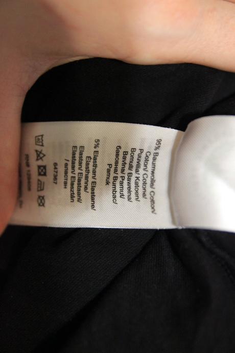 Čierne bavlnené body tričko, l, l