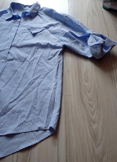 Bielo modro pásikavá košeľová blúzka, v. xl/xxl, 46 - xxl