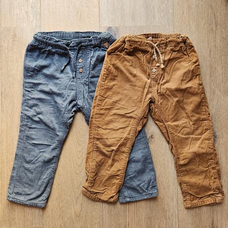 2xzateplené menčestrové nohavice h&m, h&m,98