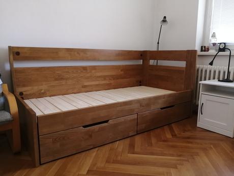 Posteľ rozkladacia z masívu, šírka (cm): 90,dĺžka (cm): 200