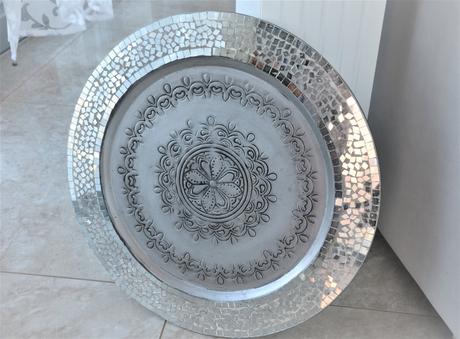 Zrkadlový kovový podnos-priemer 45cm, 