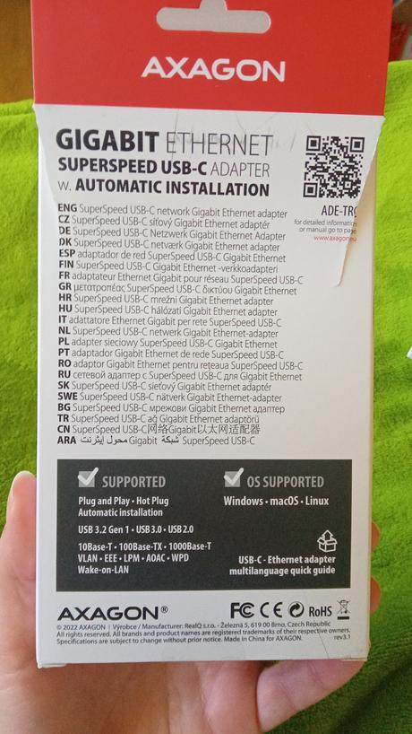 Sieťový gigabit ethernet adaptér, 