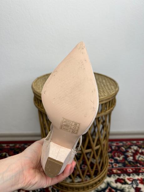 Nude krémové béžové lodičky sandále asos, 36