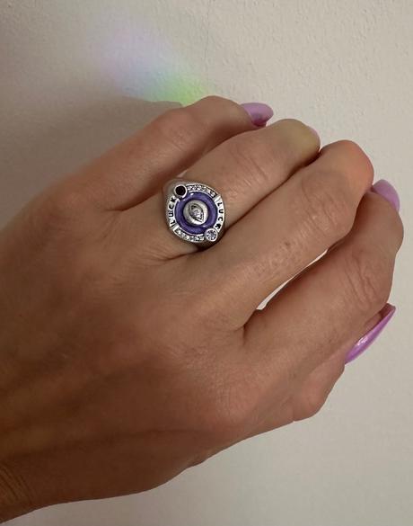 Strieborný prsteň fialový cosmic ts 7, thomas sabo
