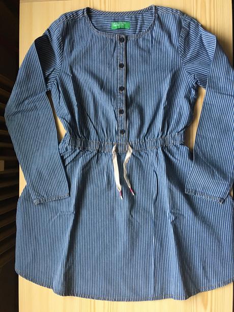 Riflové šaty benetton veľ. 140, benetton,140