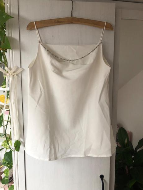 Biele saténové tielko/ letné tričko na ramienka, zara,xs