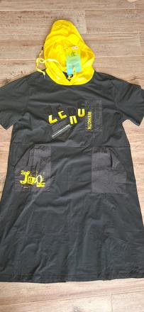 Zlto cierne saty, xl