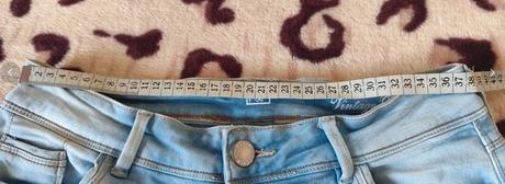 Bledomodre elasticke shortky, f&f, vel. 38, pekne, f&f,38