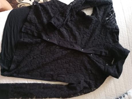 Čipkovaná čierne bluzka, xl