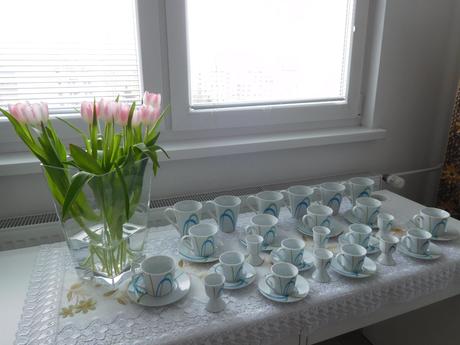 Porcelánová sada na čajík+kapučíno+kávičku-nová, 